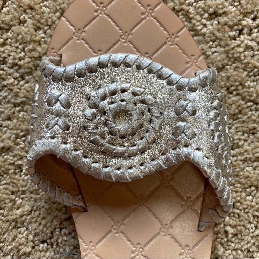 Jack Rogers Silver Slide Sandals